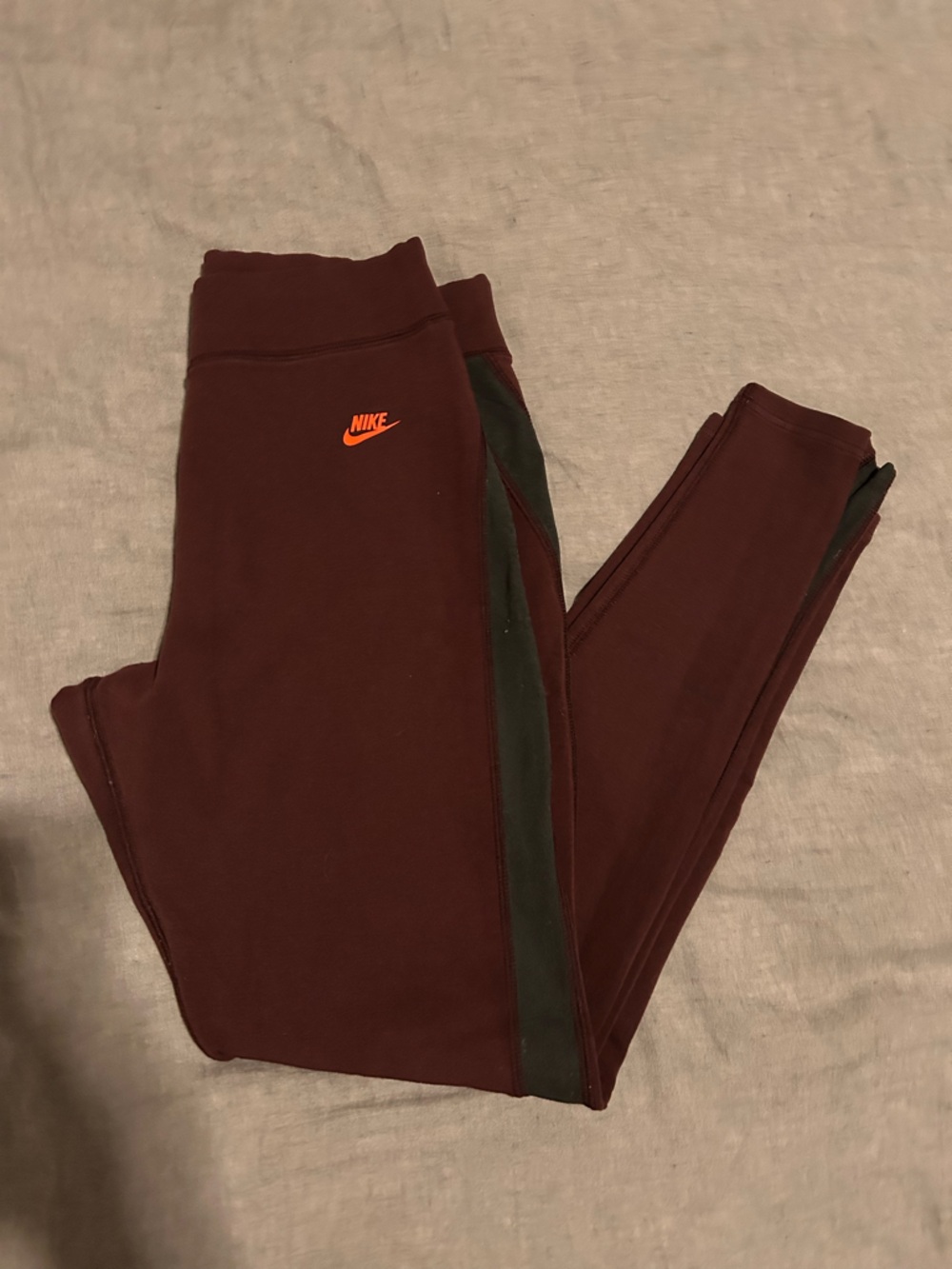 Nike Women’s Maroon with Side Stripe and Orange Logo